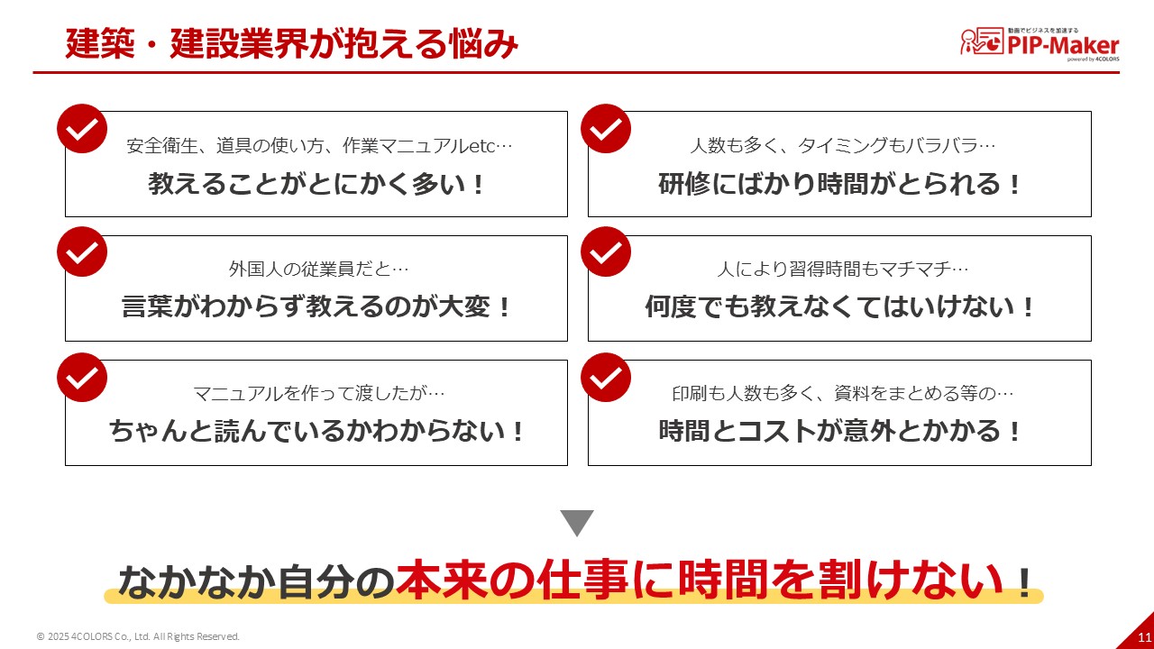 建築・建設業界が抱える悩み